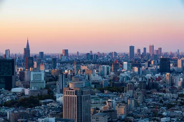 Foto auf Glas Abendlicher Blick über Tokio, Shibuya, Omotesando und Aoyama © maru54