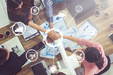 Data Analysis for Business and Finance Concept. Graphic interface showing future computer technology of profit analytic, online marketing research and information report for digital business strategy.