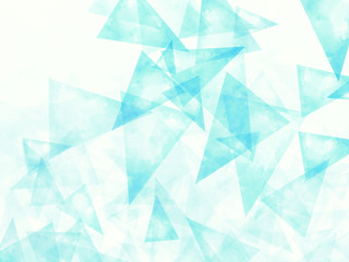 水彩　三角形の背景素材/緑