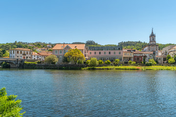 Vez river and village of Arcos de Valdevez, Viana do Castelo in Minho, Portugal