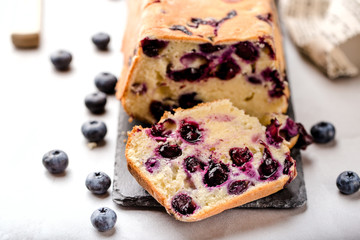 freshly baked cake with blueberries