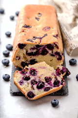 freshly baked cake with blueberries