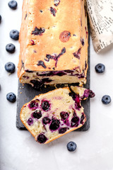 freshly baked cake with blueberries