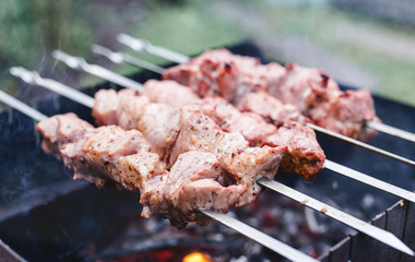 Grill meat in mangal