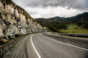Beautiful Altai road in spring