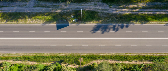 asphalt road, view from above