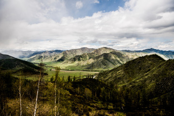 Beautiful spring landscape in Altai 
