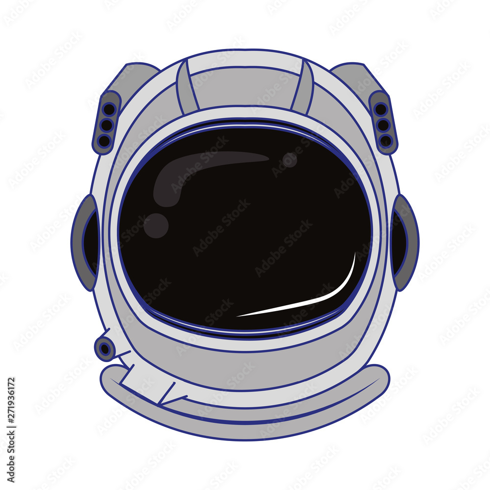 Canvas Prints astronaut helmet equipment cartoon isolated blue lines