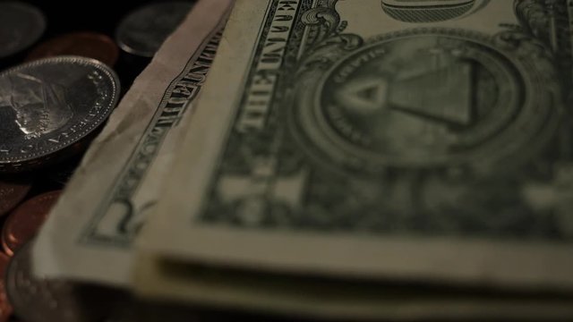 Dollar bills, money background. Dollars money set Slow Pan With Shallow Dof and smoke. Dollars, money close up.