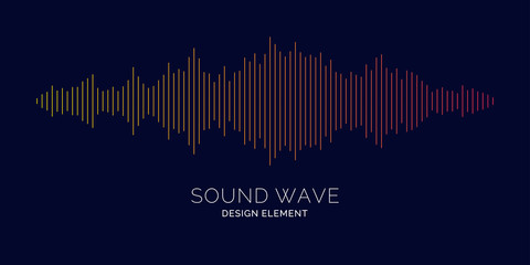 Sound wave equalizer. Vector illustration on dark background