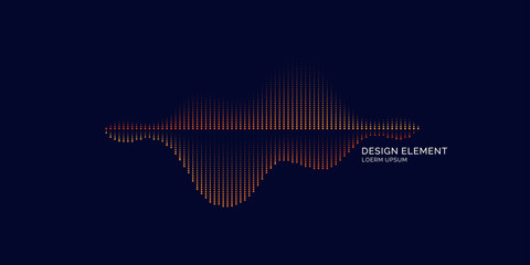 Sound wave equalizer. Vector illustration on dark background