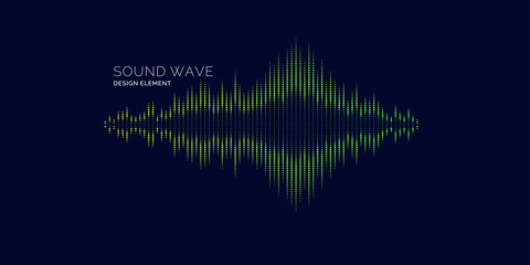 Sound wave equalizer. Vector illustration on dark background