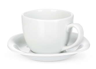 Empty white mug isolate on white background