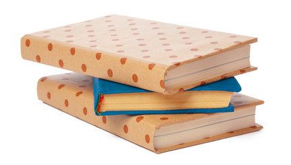 pile of books isolated on white background