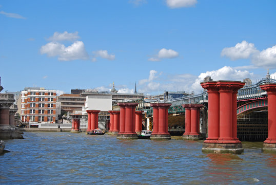 Old Bridge on Thames at day, London, UK