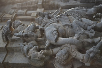 Stone Carvings of Beluru Halebidu, Karnataka, India
