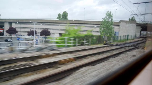 Driving By Train From Paris To Versailles, France - neutral version