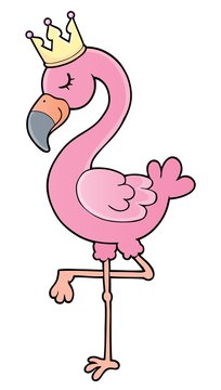 Flamingo with crown theme image 1