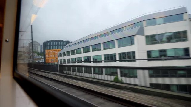 Driving By Train From Paris To Versailles, France - neutral version