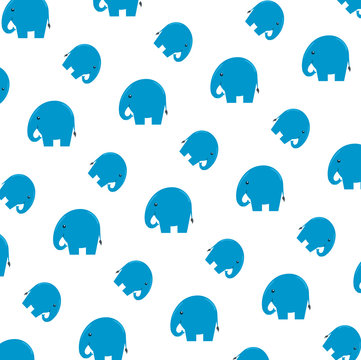 cute little elephants pattern background