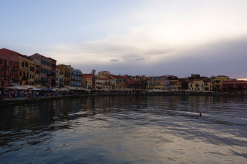 Naklejka premium Photo of picturesque old town of Chania, Crete island, Greece