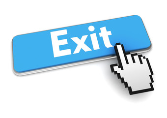 exit push button concept 3d illustration