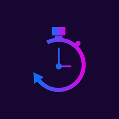 Timer vector icon on white background
