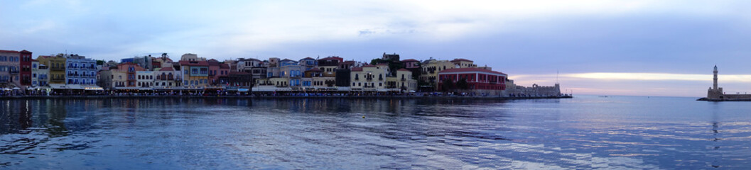 Obraz premium Photo of picturesque old town of Chania, Crete island, Greece