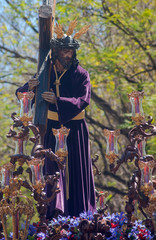 Primera salida de  estación de penitencia de nuestro Padre Jesús de la Humildad de la hermandad del cerro del águila, semana santa de Sevilla