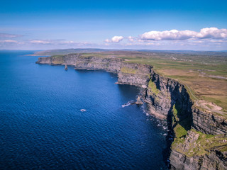 Fototapeta na wymiar Aerial view over the famous Cliffs of Moher in Ireland - aerial photography