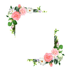 Floral square wreath frame template (with copy space)