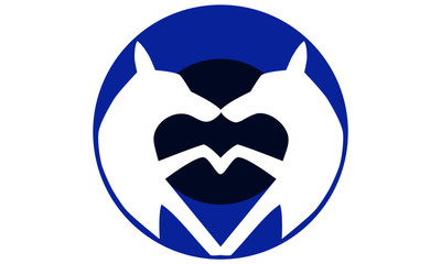 Dog love silhouette  icon