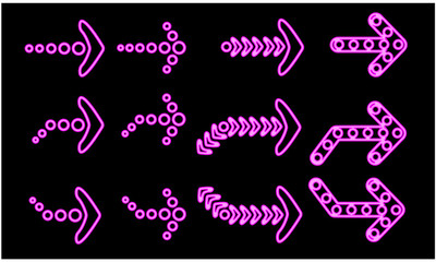Pink neon style arrows