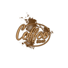 Coffee shop lettering text. Modern cafe banner. Vector eps 10.