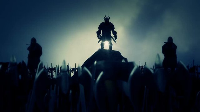 Victorious Great Viking Army After a War