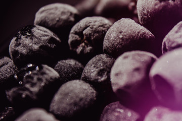 chocolate truffles on black background