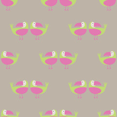 Vector Animals, nature, wildlife. Repeating flat Bird icon background pattern. Design for wrapping paper or greeting card. seamless pattern background