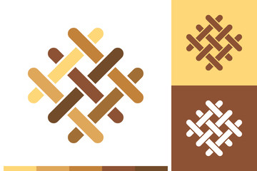 Vector Logo, Icon or Sign with Floor, Parquet, Laminate, Tiles, Furnishing, Timber Elements in Natural Colors for Business, Company Branding Design or Shop Labels.