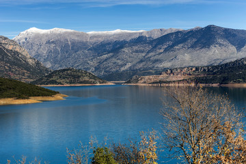 lake Mornos in the mountains (Peloponnese, Central Greece)