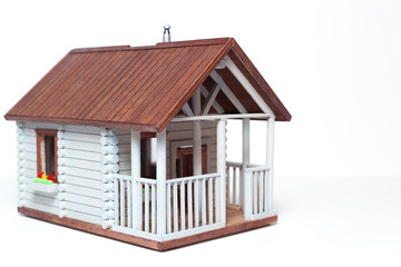 model layout of a wooden house