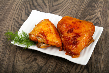 Roasted chicken thigh