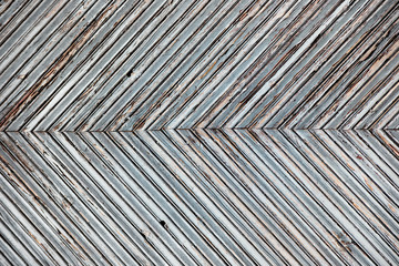 Blue knocked together vintage boards angle