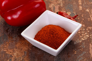Paprika powder in the bowl