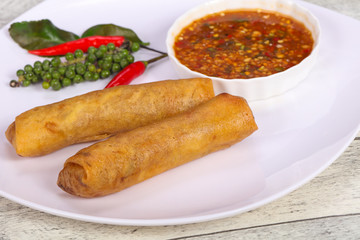 Deep fried spring roll with prawn