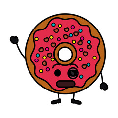 sweet donuts kawaii character vector illustration