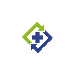 Health care and medical icon logo design vector template