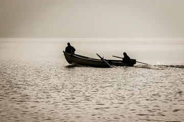 Fishing boat at Kastoria lake