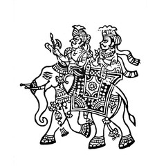 Indian block printing elephant ride
