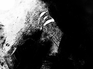 black white paint background texture with grunge brush strokes - 271954318