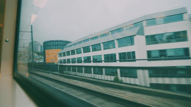 Driving By Train From Paris To Versailles, France - graded clip